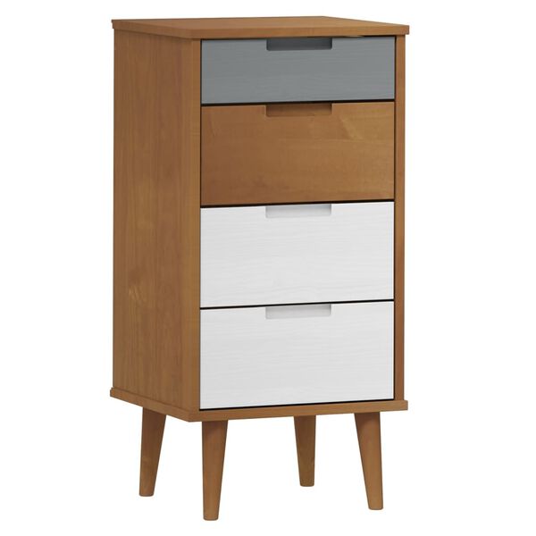 vidaXL Commode MOLDE Marron 40x35x82 cm Bois de pin massif