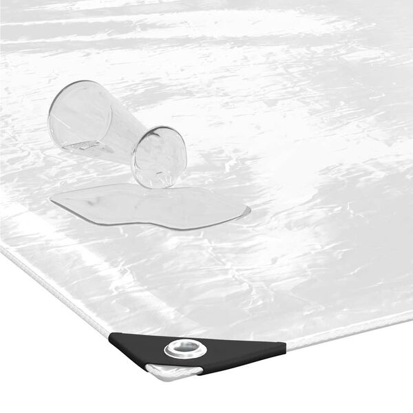 vidaXL B&acirc;che transparente avec &oelig;illets 6x6 m PVC