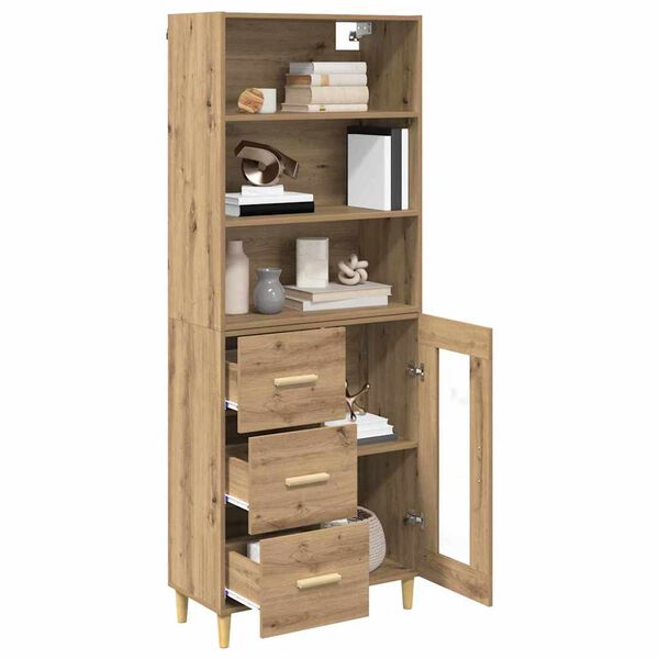 vidaXL Haut Armoire avec tiroir Ch&ecirc;ne artisanal 69,5 x 34 x 180 cm