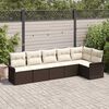 vidaXL Ensemble de canap&eacute; de jardin 6 pcs Marron Poly rotin