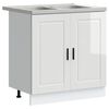 vidaXL Meuble sous &eacute;vier Porto 2 pcs Blanc Bois d'ing&eacute;nierie