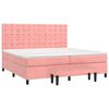 vidaXL Sommier &agrave; lattes de lit avec matelas Rose 200x200 cm Velours