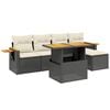 vidaXL Salon de jardin 6 pcs avec coussins noir r&eacute;sine tress&eacute;e