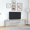 vidaXL Meuble TV avec lumi&egrave;res LED gris b&eacute;ton 193,5x41x50 cm
