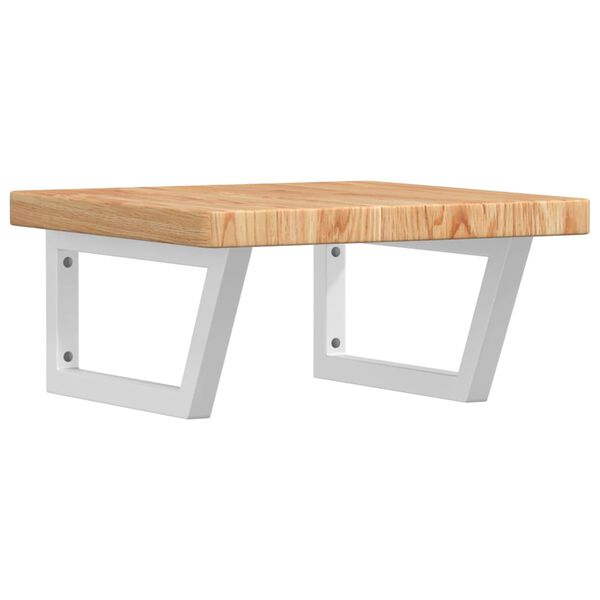 vidaXL &Eacute;tag&egrave;re de vasque murale acier et bois de ch&ecirc;ne massif