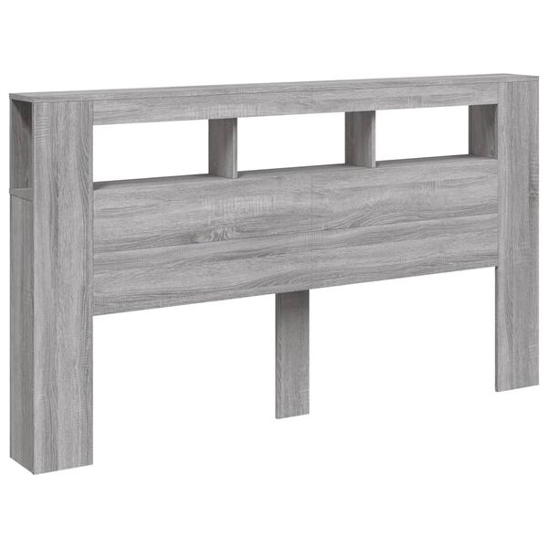 vidaXL Tête de lit à LED sonoma gris 180x18,5x103,5 cm bois ingénierie