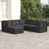 vidaXL Salon de jardin 6 pcs avec coussins Noir R&eacute;sine tress&eacute;e