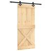 vidaXL Porte coulissante Naturel et noir 90 x 210 cm