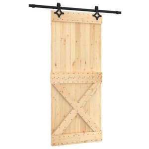 vidaXL Porte coulissante Naturel et noir 90 x 210 cm