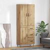 vidaXL Haut Armoire 2 pcs Ch&ecirc;ne artisanal Bois d'ing&eacute;nierie et verre