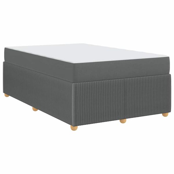 vidaXL Cadre de lit avec matelas Gris fonc&eacute; 120 x 200 cm tissu