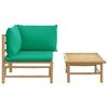 vidaXL Salon de jardin 2 pcs avec coussins vert bambou