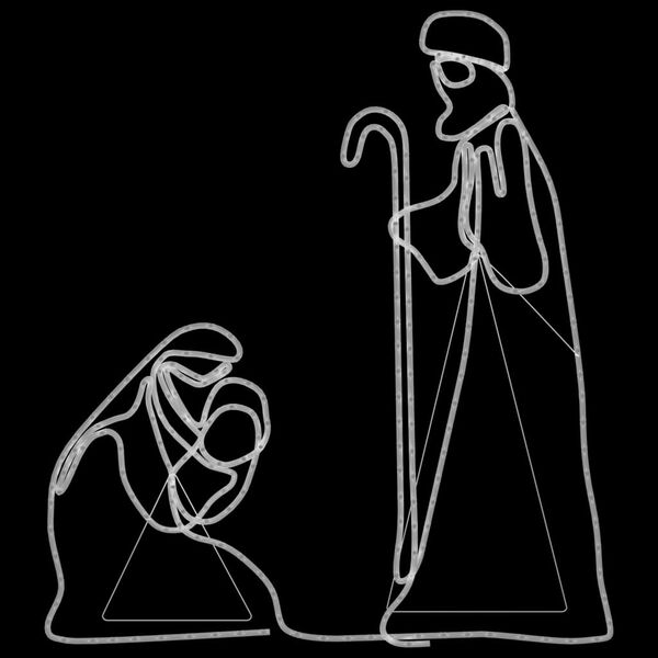 vidaXL Figurine de Noël Marie et Joseph avec 264 LED 40x55 et 38x100cm