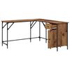 vidaXL Bureau Bois Ancien 141 x 141 x 75 cm Bois d'ing&eacute;nierie