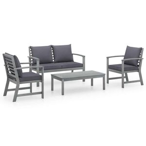 vidaXL Salon de jardin 4 pcs avec coussins Bois d'acacia solide