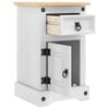 vidaXL Table de chevet Corona Blanc 35 x 32,5 x 58 cm Pin massif