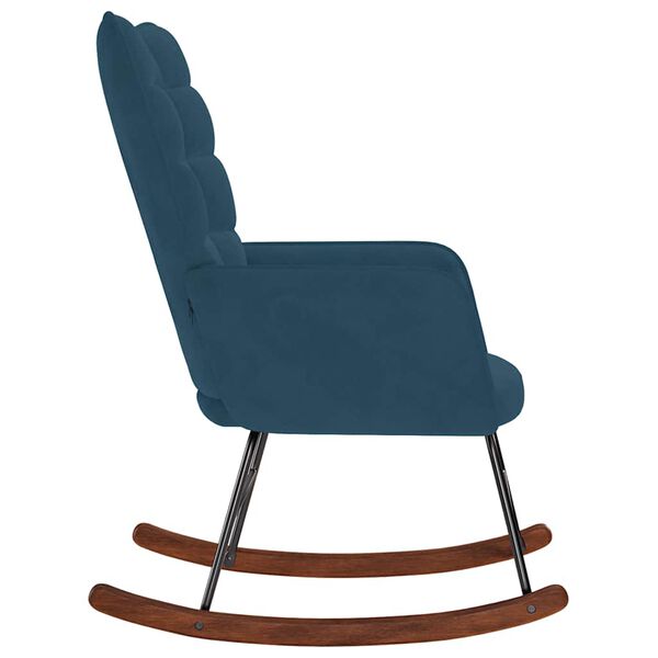 vidaXL Chaise &agrave; bascule Bleu Velours