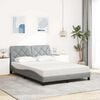 vidaXL Lit avec matelas gris clair 140x200 cm tissu