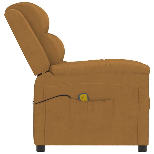 vidaXL Fauteuil de massage Marron Velours