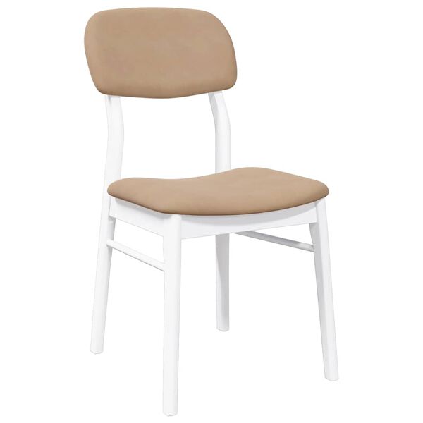 vidaXL Chaises &agrave; manger coussins 2 pcs blanc bois massif caoutchouc