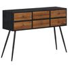 vidaXL Table console avec tiroirs 116x30x76 cm teck massif récupéré