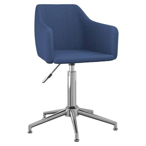 vidaXL Chaise pivotante de salle &agrave; manger Bleu Tissu