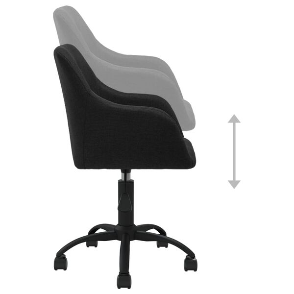 vidaXL Chaise pivotante &agrave; manger Noir Tissu