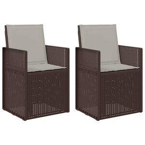 vidaXL Chaises de jardin salle &agrave; manger 2 pc Marron et gris clair PP