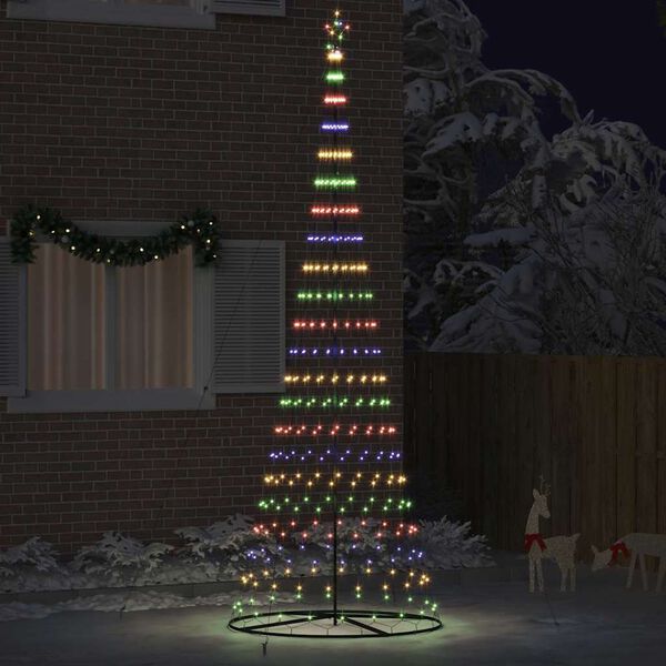 vidaXL Arbre de No&euml;l LED avec 455 LED Multicolore 184,5 cm M&eacute;tal