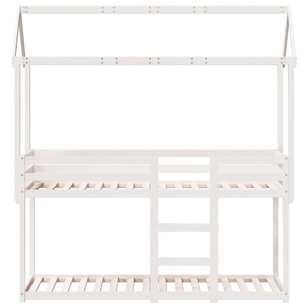 vidaXL Lit superposé sans matelas blanc 90x200 cm bois de pin massif