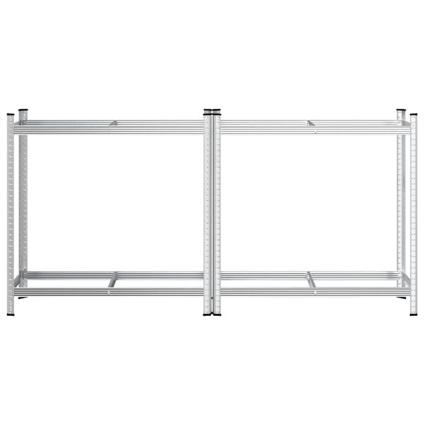 vidaXL &Eacute;tag&egrave;res &agrave; pneus &agrave; 2 niveaux 2 pcs argent&eacute; 110x40x109 cm acier