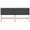 vidaXL T&ecirc;te de lit capitonn&eacute;e Gris Naturel et Fonc&eacute; 180 cm Pin massif