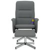 vidaXL Fauteuil de massage inclinable et repose-pieds gris fonc&eacute; tissu