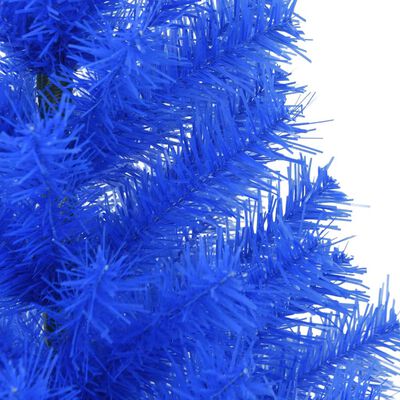 vidaXL Sapin de Noël artificiel avec support bleu 150 cm PVC