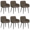 vidaXL Chaises de salle &agrave; manger 6 pcs Simili daim Gris fonc&eacute;