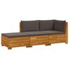 vidaXL Ensemble de canap&eacute;s d'ext&eacute;rieur avec coussin 3 Pi&egrave;ce Marron