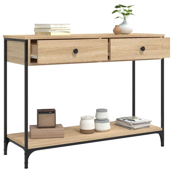 vidaXL Table console ch&ecirc;ne sonoma 100x34,5x75 cm bois d'ing&eacute;nierie
