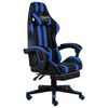vidaXL Fauteuil de jeux vid&eacute;o avec repose-pied Noir et bleu Similicuir