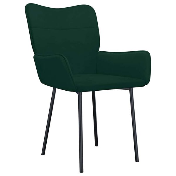 vidaXL Chaises &agrave; manger lot de 2 Vert fonc&eacute; Velours