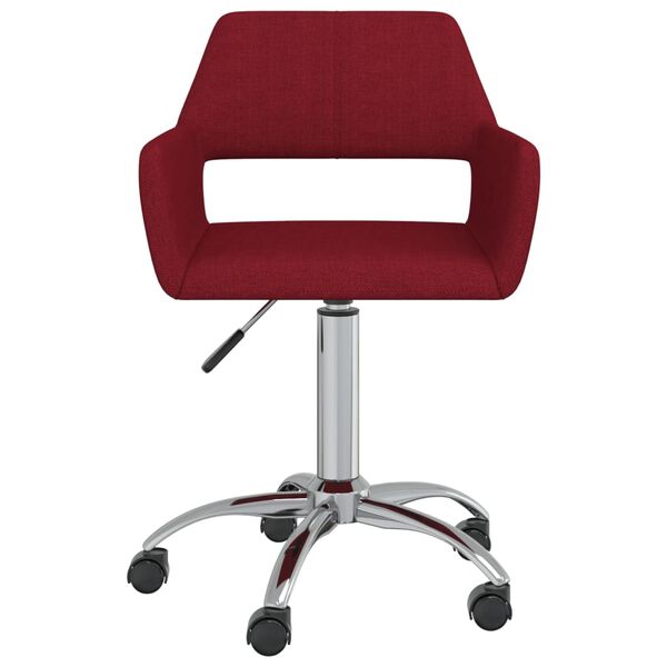 vidaXL Chaise pivotante de salle &agrave; manger Rouge bordeaux Tissu