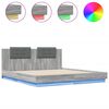 vidaXL Cadre de lit avec LED sans matelas sonoma gris 160x200 cm
