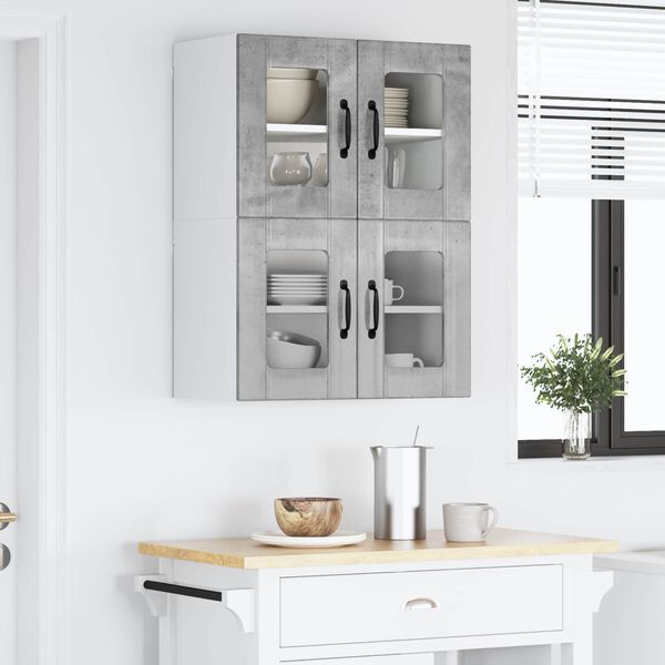 vidaXL Armoire de cuisine 2 pcs Gris b&eacute;ton 60 x 31 x 40 cm