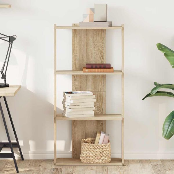 vidaXL Biblioth&egrave;que &agrave; 3 niveaux ch&ecirc;ne sonoma 60x30x120 cm