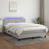 vidaXL Sommier &agrave; lattes de lit et matelas et LED Gris clair 140x200 cm