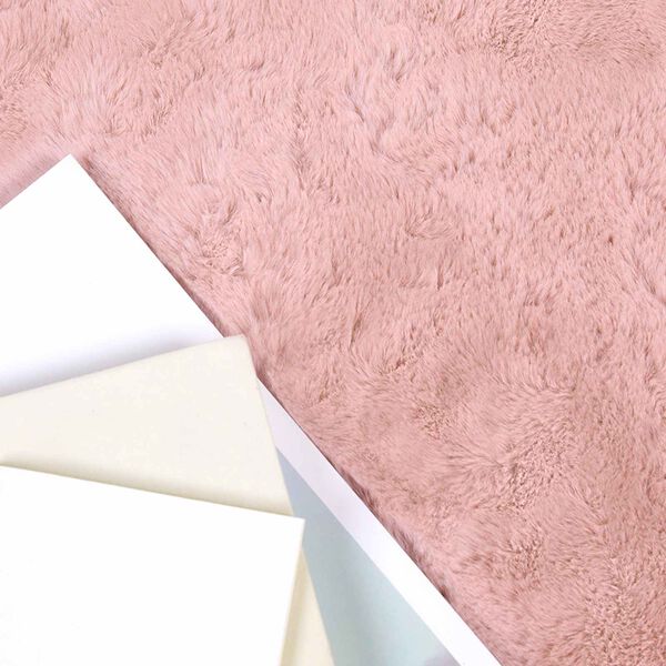 vidaXL Tapis en Fourrure Synthétique de Lapin Olite Rose 140 x 200 cm