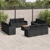 vidaXL Salon de jardin avec coussins 13 pcs noir r&eacute;sine tress&eacute;e