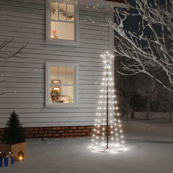 vidaXL Arbre de Noël cône 108 LED Blanc froid 70x180 cm