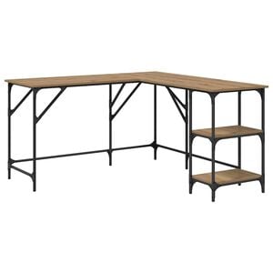 vidaXL Bureau Ch&ecirc;ne artisanal 139 x 139 x 75 cm Bois d'ing&eacute;nierie