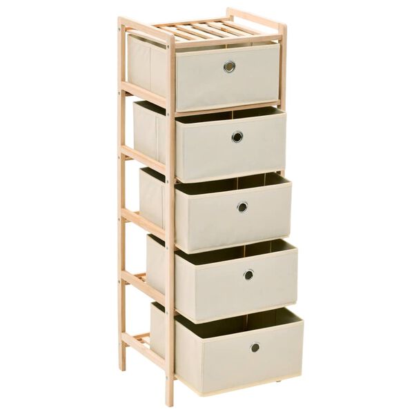 vidaXL Étagères de rangement avec 5 paniers en tissu 2 pcs beige cèdre