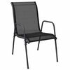 vidaXL Chaises de jardin 4 pcs Acier et textilène Noir